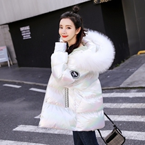 SANDRO SELEN big fur collar hooded down jacket womens 20 new loose and warm small short bread suit