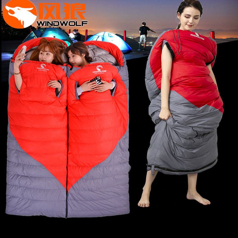 Outdoor Down Sleeping Bag of minus 30 degrees Autumn Winter Indoor Thickening Ultralight Camping Fishing Warm Goose Down Adults Septuff