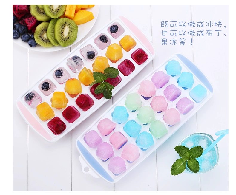 Ice Cream Khuôn hộ gia đình Popsicle Popsicle Ice Cream Silicone Icees Cover Frozen Ice Cube Box Homemade Ice Box Freezer - Tự làm khuôn nướng