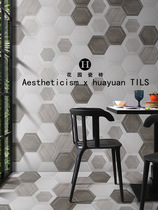 Retro Hexagonal Brick Nordic Flower Brick Toilet Wall Brick Kitchen Floor Tiles Cement Grey Art Small Flower Brick Tiles
