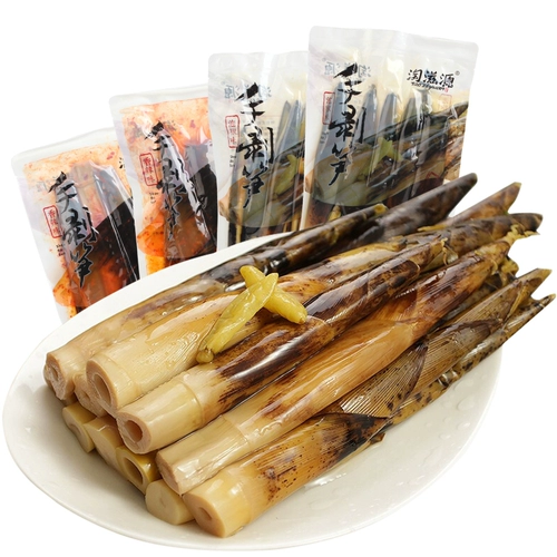 淘滋源 Интернет -знаменитость Рука Рука сбоку бамбука и открытие сумки, чтобы разорвать 500 г*4 мешки с анги -приготовленными бамбуковыми стрельбами сухие острые закуски из маринованного перца