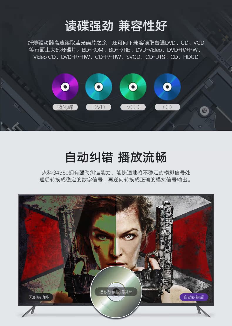 Trình phát đĩa cứng 3D HD GIEC / Jike BDP-G4350 4K - Trình phát TV thông minh modem cáp quang