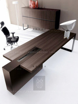 Modern minimalist flat desk desk new boss table presidents table light and luxurious solid wood walnuts desk custom-made