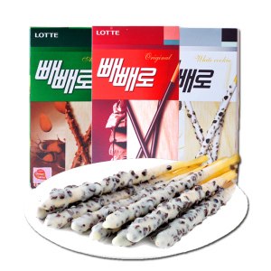 Korean food imports snacks Lotte chocolate bar red 46g single almond chocolate biscuit cookies
