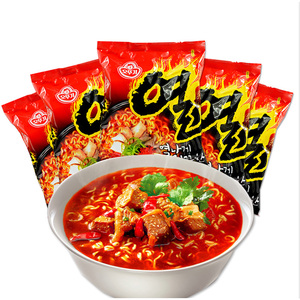 Korean food imports instant noodles, hot pulled noodles of Otto base tumbler 120g * 5 super hot boiled noodles, instant