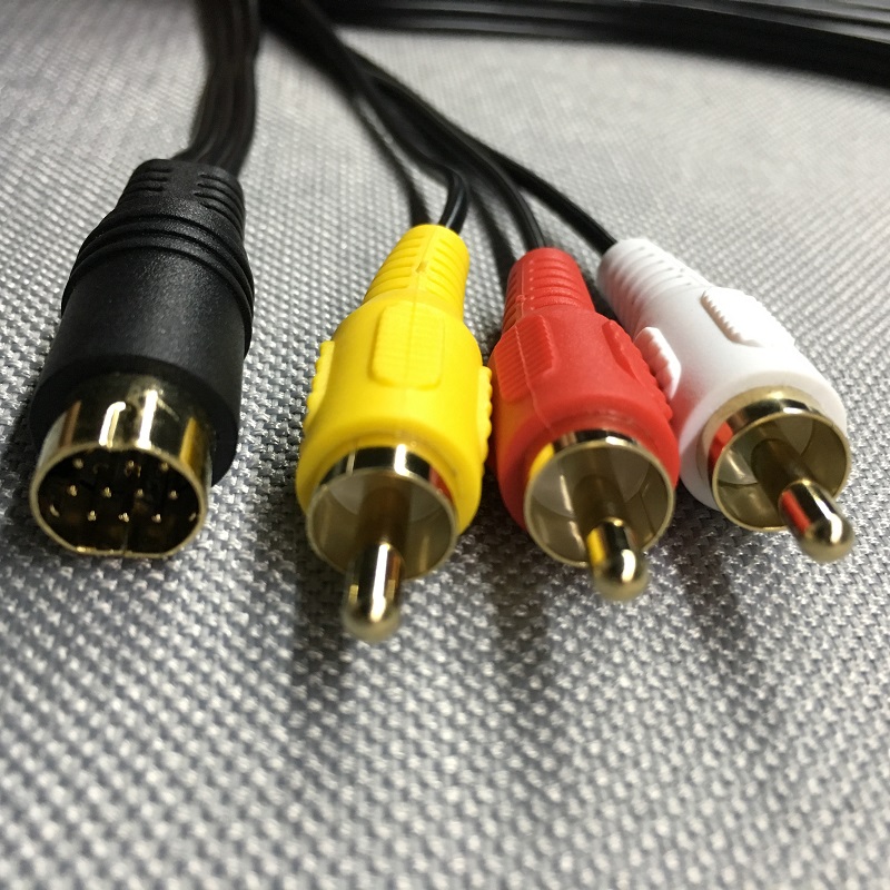 Sega Saturn gold plated AV cable Sega Saturn SS game console with TV yellow, white and red three rows of audio and video cable