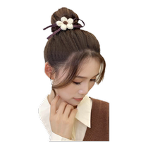 Low ball head flower large intestine hair band simple head flower rubber band female hair tie plush hair rope head rope autumn and winter hair accessories