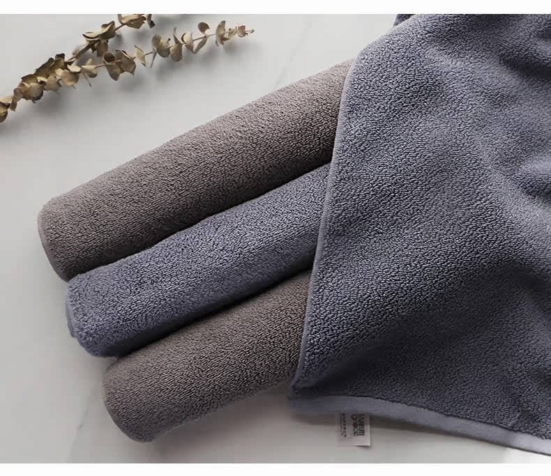 Khăn Jie Liya chính hãng làm dày cotton thấm hút nam để tăng khả năng tắm mặt thoải mái 2 khăn - Khăn tắm / áo choàng tắm ao choang tam