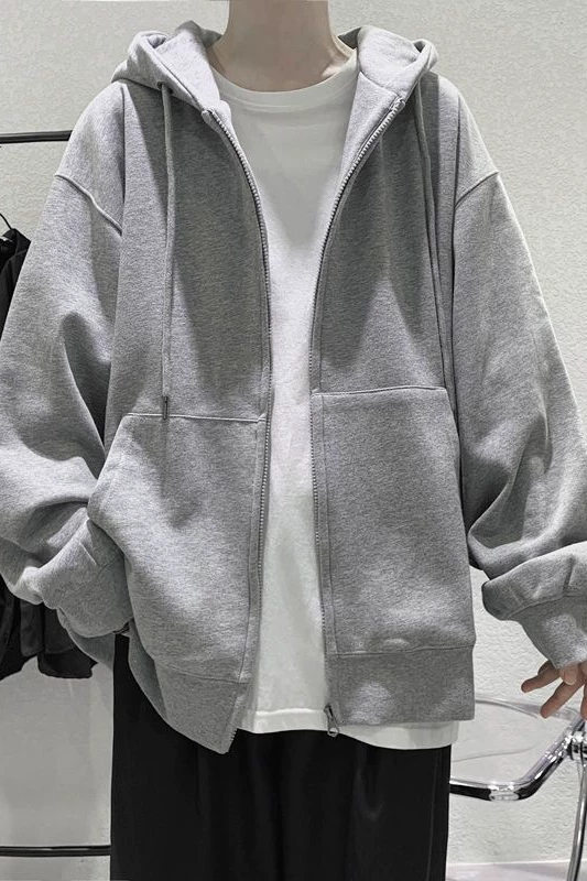 Tide, demi-season jacket, hoody for students, trend sweatshirt for leisure, oversize