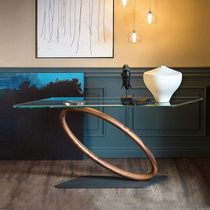 Degas light and luxurious Nordic Xuanguan Table modern minimalist ultra narrow glass Bar case door hall entrance to the wall end View table