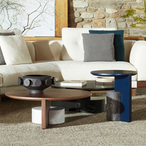 Degas Italian style minimalist tea table round set several solid wood table marble footed coffee small family style guest hall furniture