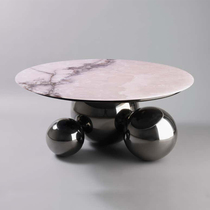 Italian light luxury style Marble round coffee table designer Nordic small apartment living room Simple modern creative tea table