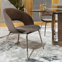 Degas Italy Designer Brand Fabric Backrest Hollowed-out Dining Chair Light Lavish Stainless Steel Feet Designer Chairs