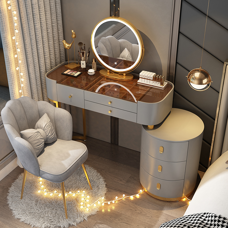 Light Extravagant Makeup Desk 2021 New I Bedroom Modern Minima Ns Wind Small Family Superior Make-up Desk Cabinet