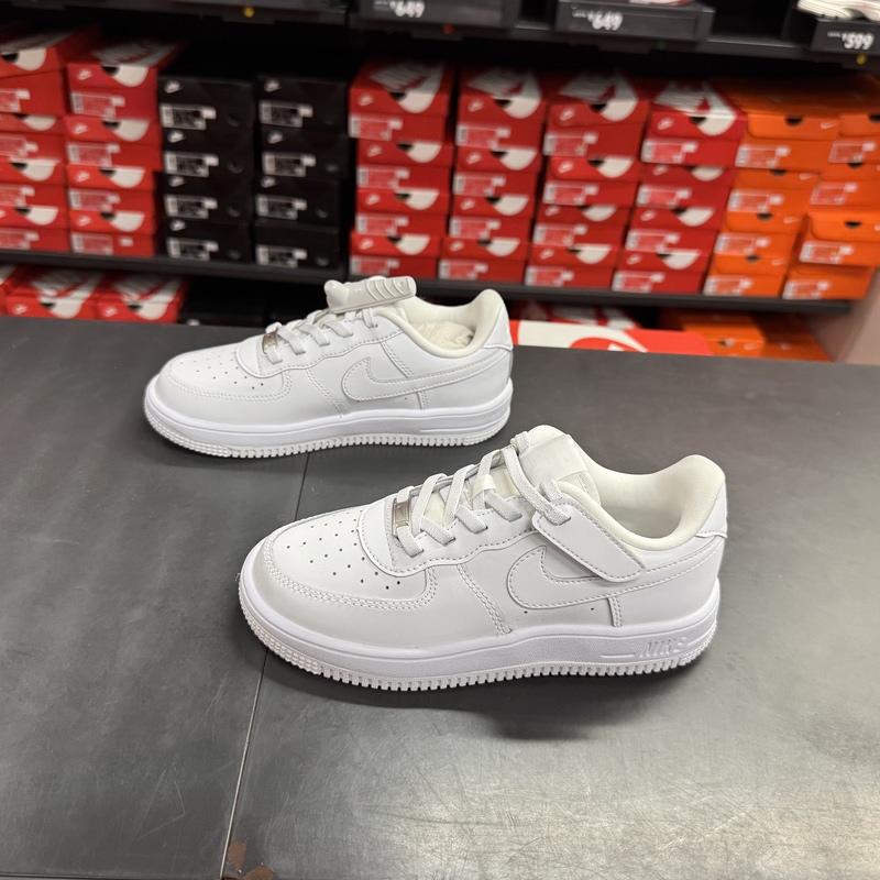 Nike Boys and Girls White Force 1 Air Force Velcro Sports Casual Shoes Fn0237-111 Nike Boys and Girls White Force 1 Air Force Velcro Sports Casual Shoes Fn0237-111