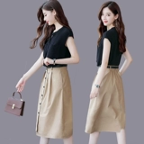 Модная летняя одежда, комплект, летний приталенный корсет, юбка, в западном стиле, сезон 2021