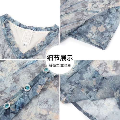 Летняя одежда для матери, платье, летняя шифоновая юбка, в западном стиле, большой размер, 50 лет