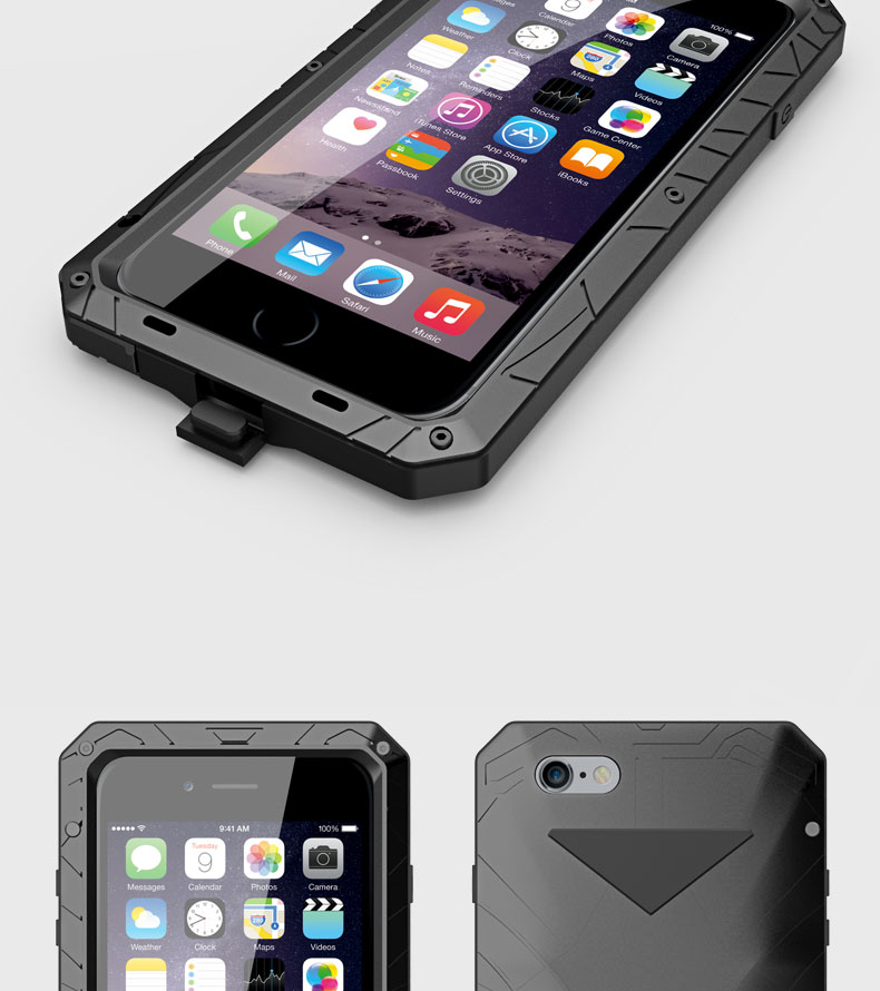 iMatch Water Resistant Shockproof Dust/Dirt/Snow-Proof Aluminum Metal Case Cover for Apple iPhone 6S Plus/6 Plus