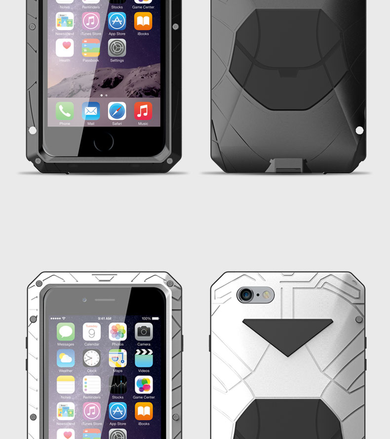 iMatch Water Resistant Shockproof Dust/Dirt/Snow-Proof Aluminum Metal Case Cover for Apple iPhone 6S Plus/6 Plus