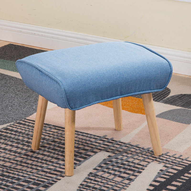 Single rectangular sofa footrest solid wood modern minimalist Nordic shoe changing stool home stool - Taobao