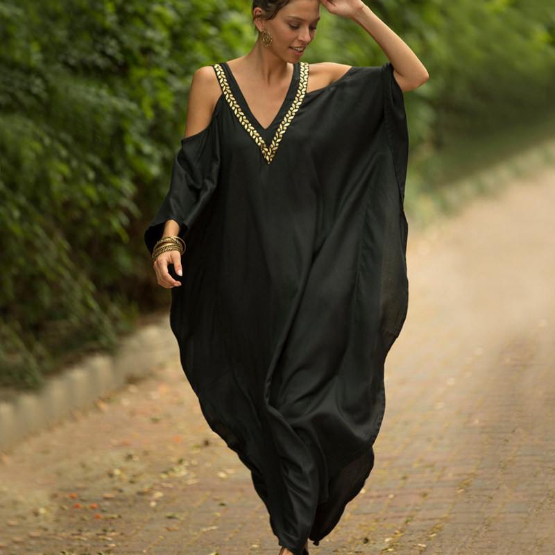 Covered Meat slim loose long version of beach jacket wrap skirt Shoulder Swimsuit Hood Shirt Bikini Seaside Sunscreen