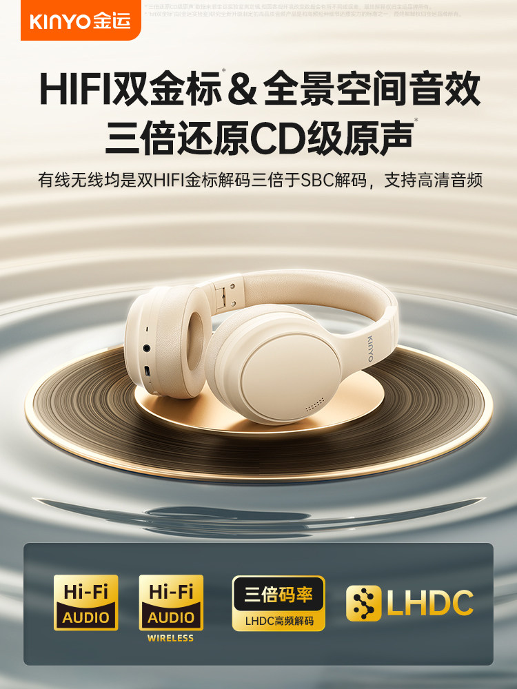 Jinyun Over-Ear Bluetooth Headphones Active Noise Cancellation Wireless Wired Computer Long Battery Life Gaming Headset New Model