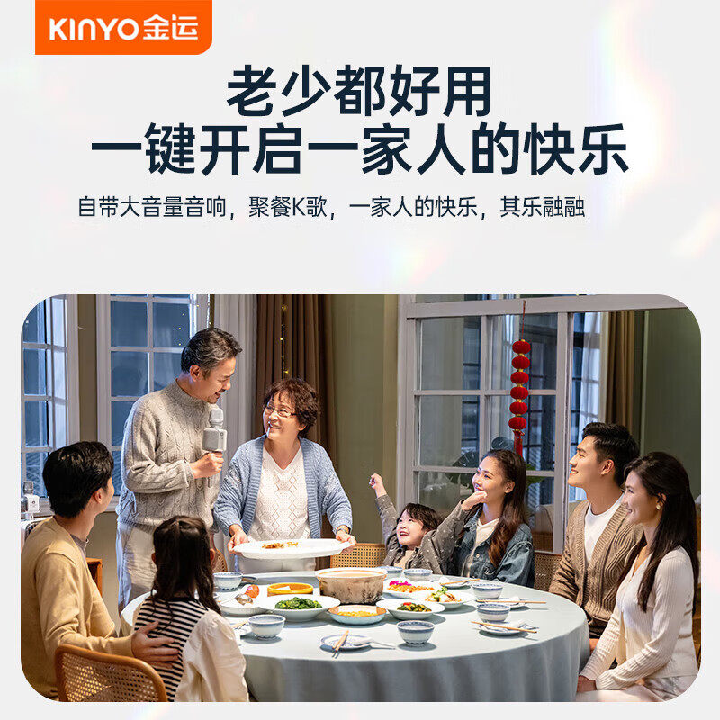 Jinyun H9 Microphone and Speaker Combo, Home Karaoke Speaker with Sound Card, Sound Editing, Live Streaming, Singing, Home Ktv