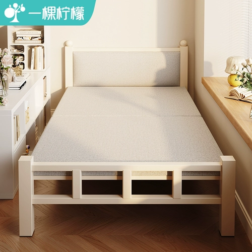 Домашняя складная кровать односпальная спальня маленькая кровать 1 метр 2 простая кровать взрослая аренда общежития двойная жесткая железная кровать