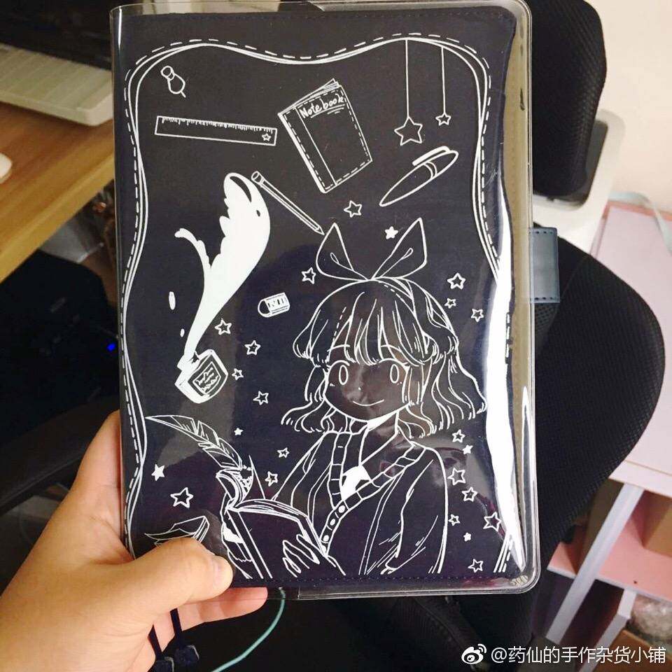 (Drug Fairy's) stationery adolescent girl PVC fixed page book coat protective sleeve hand ledger This protection A5A6 hobo