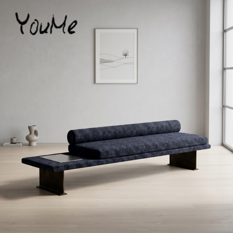 Nordic Light Luxury Living Room Sofa Bench, Cloakroom Entryway Shoe-Changing Bench, Shopping Mall Rest Cushion, Metal End-Of-Bed Bench