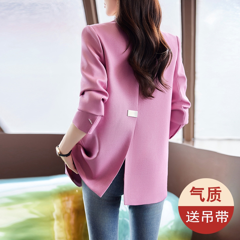 Pink Blazer for Women, Autumn 2026 New Style, High-End Elegant Goddess Style with Back Slit