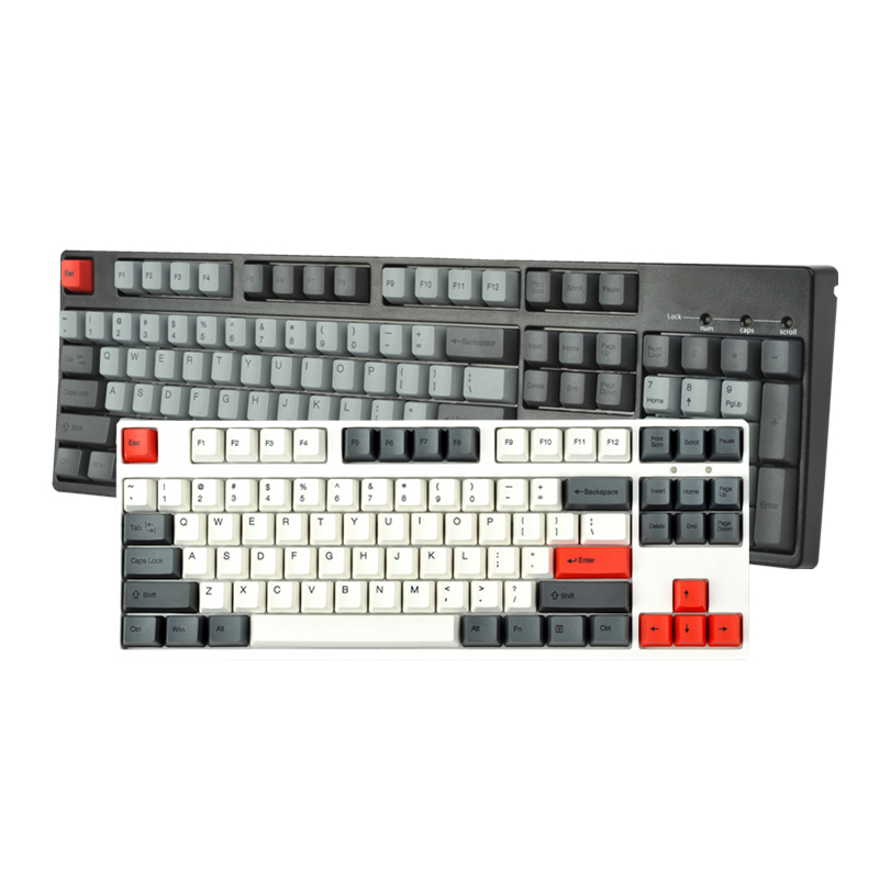 Handu gray white red black gray 108 key 87 key mechanical keyboard thermal sublimation pbt keycap Dujiao ikbc cherry Gauss