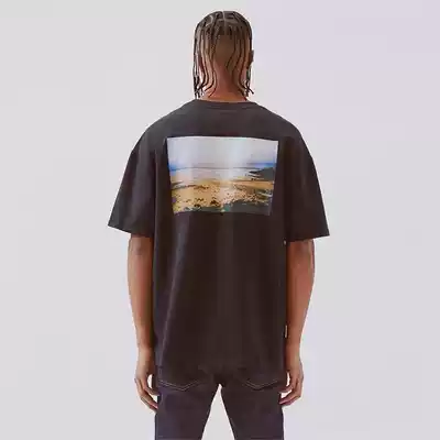 FOG double line ESSENTIALS summer high street print short sleeve men and women Tide brand loose couple T-shirt base shirt