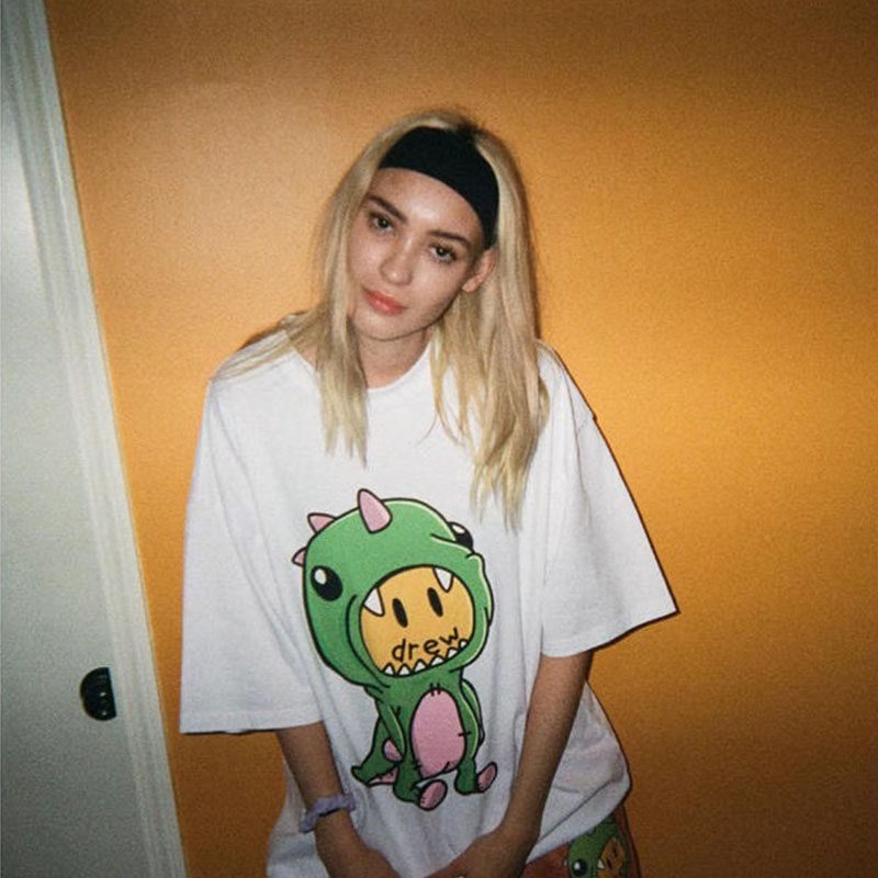 Justin Bieber's same kind of Drew smiling face little dinosaur INS Summer Tide Cards Easy for Men and Women