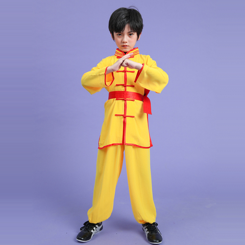 Boys Martial arts Kungfu & Tai-Chi Uniforms for Girls Children martial arts performance competition Taiji Kung Fu costume long short sleeve martial arts school boys and girls Kung Fu performance clothing