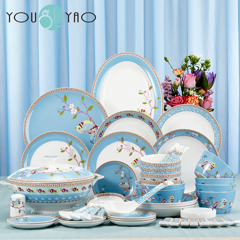 Ipads China porcelain dishes suit Chinese style household Korean creative porcelain express bowl chopsticks tableware special move