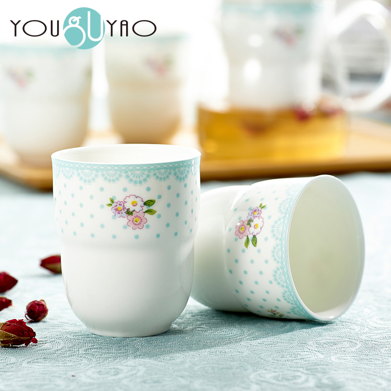 To take the teapot tea sets ipads China youth heat - resistant glass fruit ceramic cups transparent filter of a complete set of tea tray