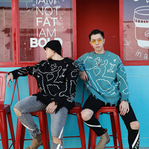 Autumn and winter sports oversized sweater loose fitness training suit round neck wool sweater outdoor warm Mens sweater