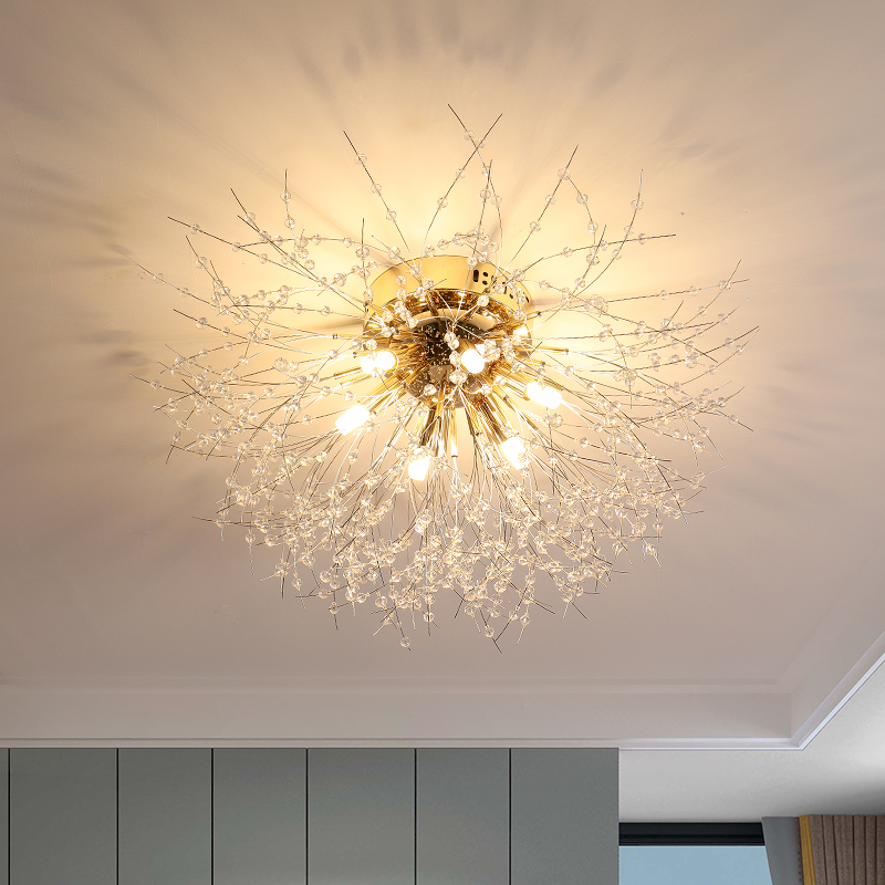 Dandelion ceiling lamp Nordic postmodern living room crystal lamps warm romantic bedroom room wedding room ceiling lamp