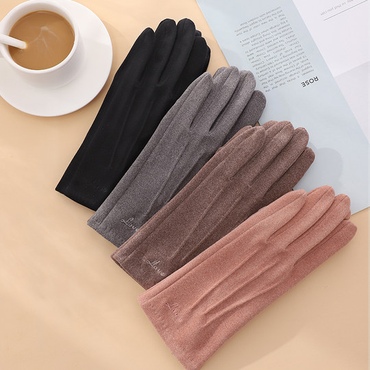 Antarctic Gloves for Women in Autumn and Winter, Warm and Cute, Korean Style, Versatile for Driving, Cycling, Touchscreen, Windproof Winter Gloves