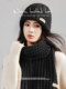 Warm Hat for Women, Autumn and Winter 2025 New Style, Red Knitted Wool Hat and Scarf Two-Piece Set, Windproof for Electric Bike Riding