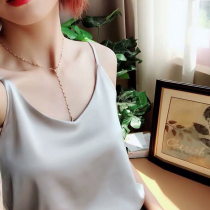 V Collar Harness Vest Woman Silk Satin Finish Outside Wearing Beauty Back Sexy 100 Hitch Loose Mulberry Silk Inner Hitch Mesh Red