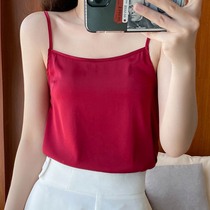 Lined with adjustable harness vest woman mulberry silk loose silk satin 2020 new inside matching suit