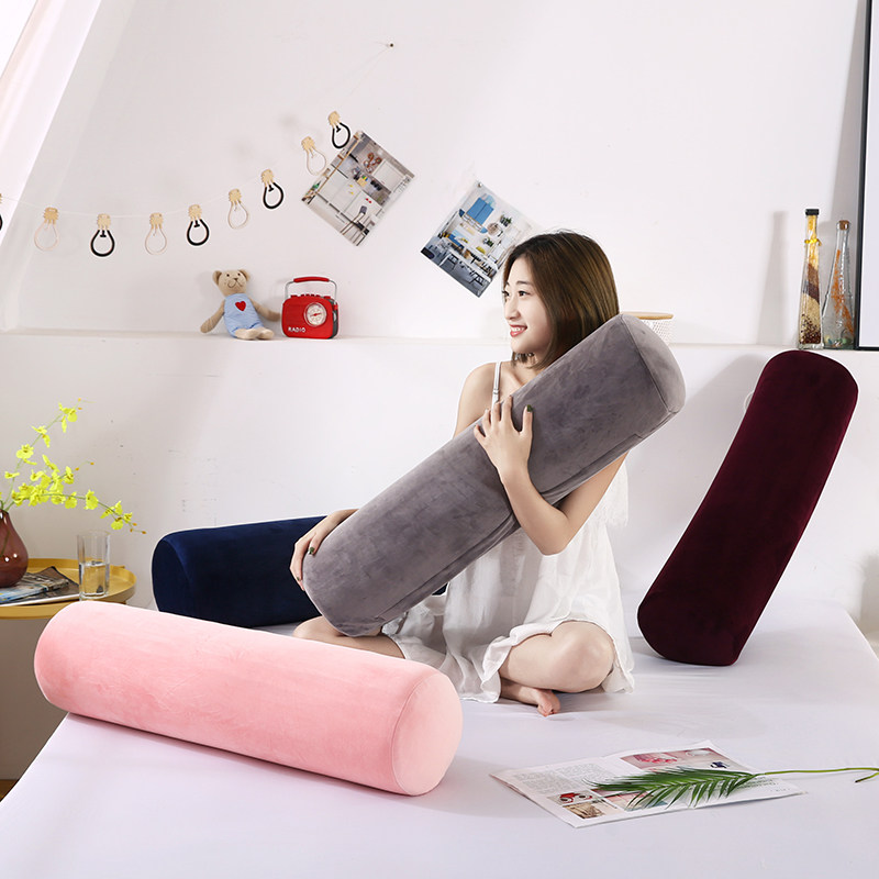 Cylindrical pillow can be disassembled and washed slow rebound memory foam sleeping pillow long strip pillow girls side sleep round leg pillow