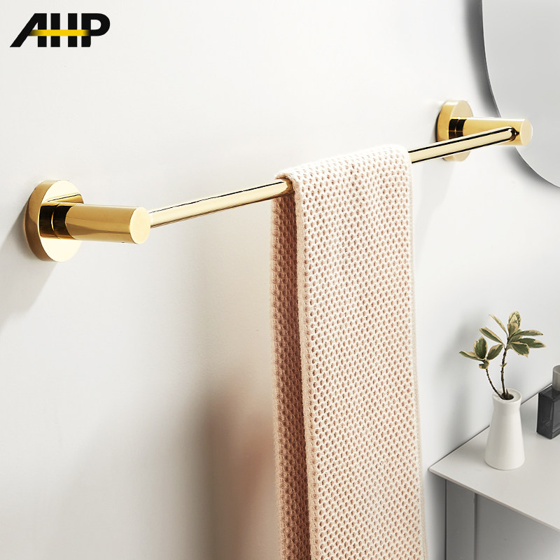 Dressing room Towel Rack Free toilet light Extravagant Single Pole Bathroom Stainless Steel Slippers Rack Gold rack containing shelf