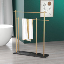 Marble floor-to-floor towel rack Nordic light luxury gold bathtub towel hanger bathroom hotel vertical towel bar