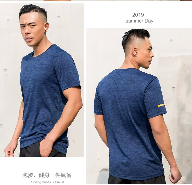 Áo thun nam tay ngắn Jordan 2019 hè mới cổ tròn nam thể thao sơ ​​mi nhanh khô thoáng khí tập thể dục chạy ngắn T - Áo phông thể thao