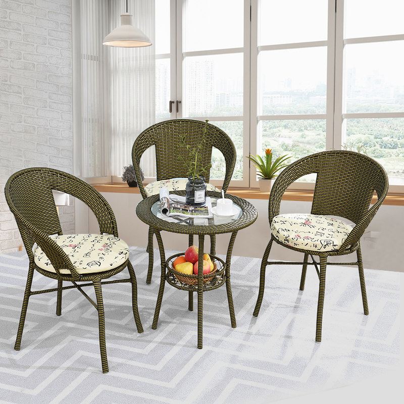 Trackbon New Home Table And Chairs Suit Outdoor Balcony Patio Casual Chair Subtable Coffee Table Reception Chair Vine Chair