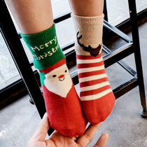 5 pairs of 2022 autumn and winter childrens Christmas socks baby red socks boys and girls socks in the tube socks cotton tide