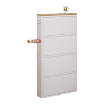 Stainless steel shoe cabinet ultra-thin home indoor small narrow entrance door steel new 2024 hot model tipping shoe cabinet